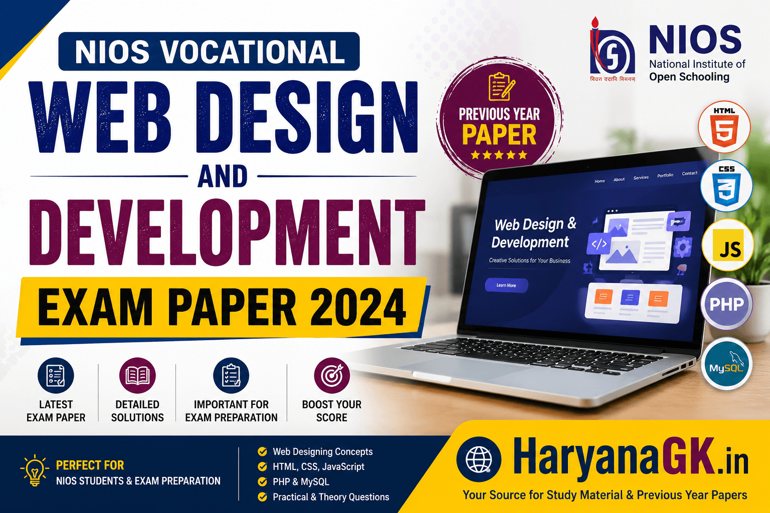 Web Design and Development NIOS Vocational Exam Paper 2024