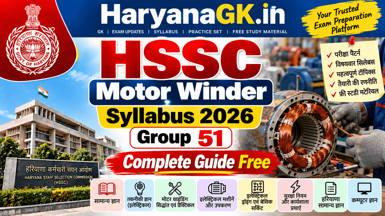 HSSC Motor Winder Syllabus 2026 – Group 51 Complete Guide Free