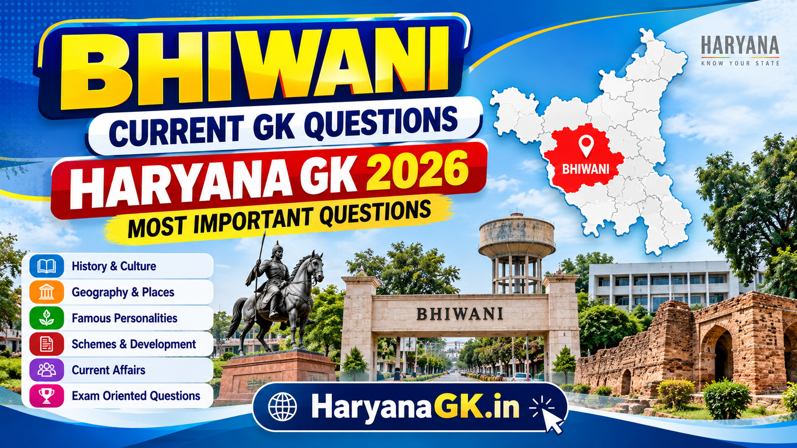 BHIWANI CURRENT GK QUESTIONS – HARYANA GK 2026 – MOST IMPORTANT QUESTIONS 1 BHIWANI CURRENT GK QUESTIONS – HARYANA GK 2026 – MOST IMPORTANT QUESTIONS