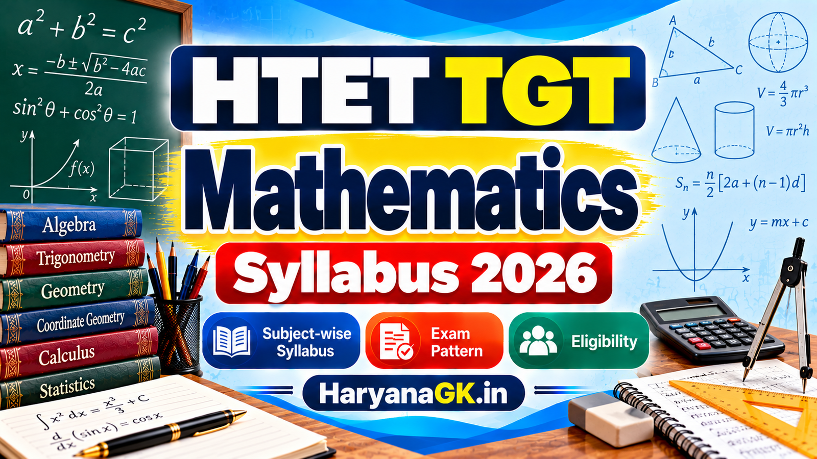 HTET TGT Mathematics Syllabus 2026 Subject-wise Syllabus, Exam Pattern and Eligibility