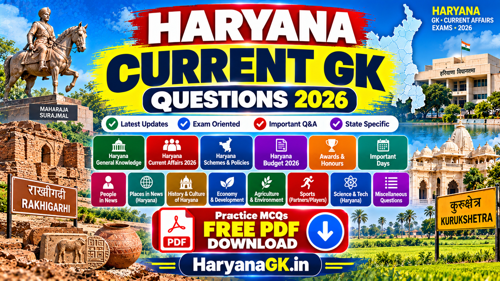 HARYANA CURRENT GK QUESTIONS 2026 – HARYANA GK 2026 – MOST IMPORTANT QUESTIONS 1 HARYANA CURRENT GK QUESTIONS 2026 – HARYANA GK 2026 – MOST IMPORTANT QUESTIONS