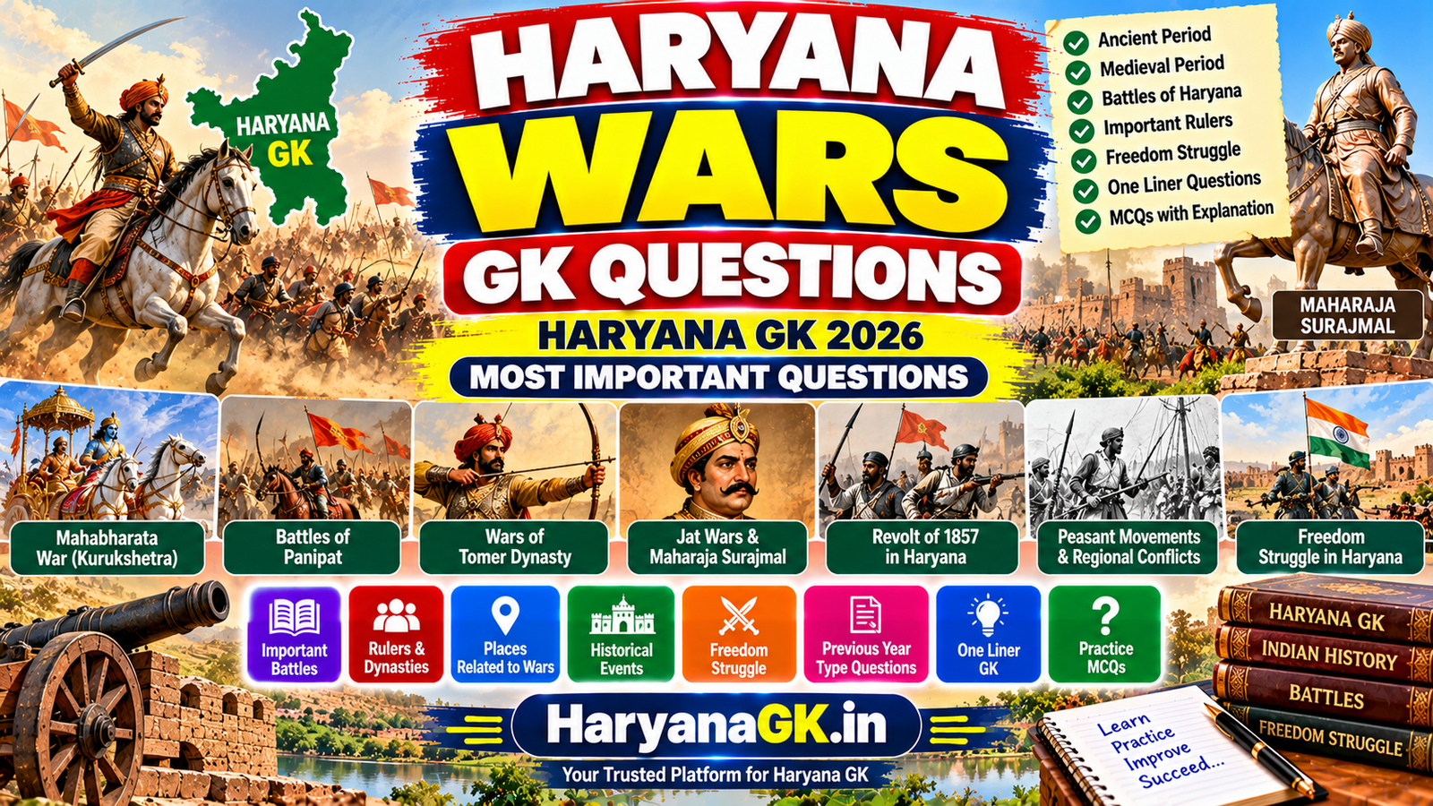 HARYANA WARS GK QUESTIONS – HARYANA GK 2026 – MOST IMPORTANT QUESTIONS